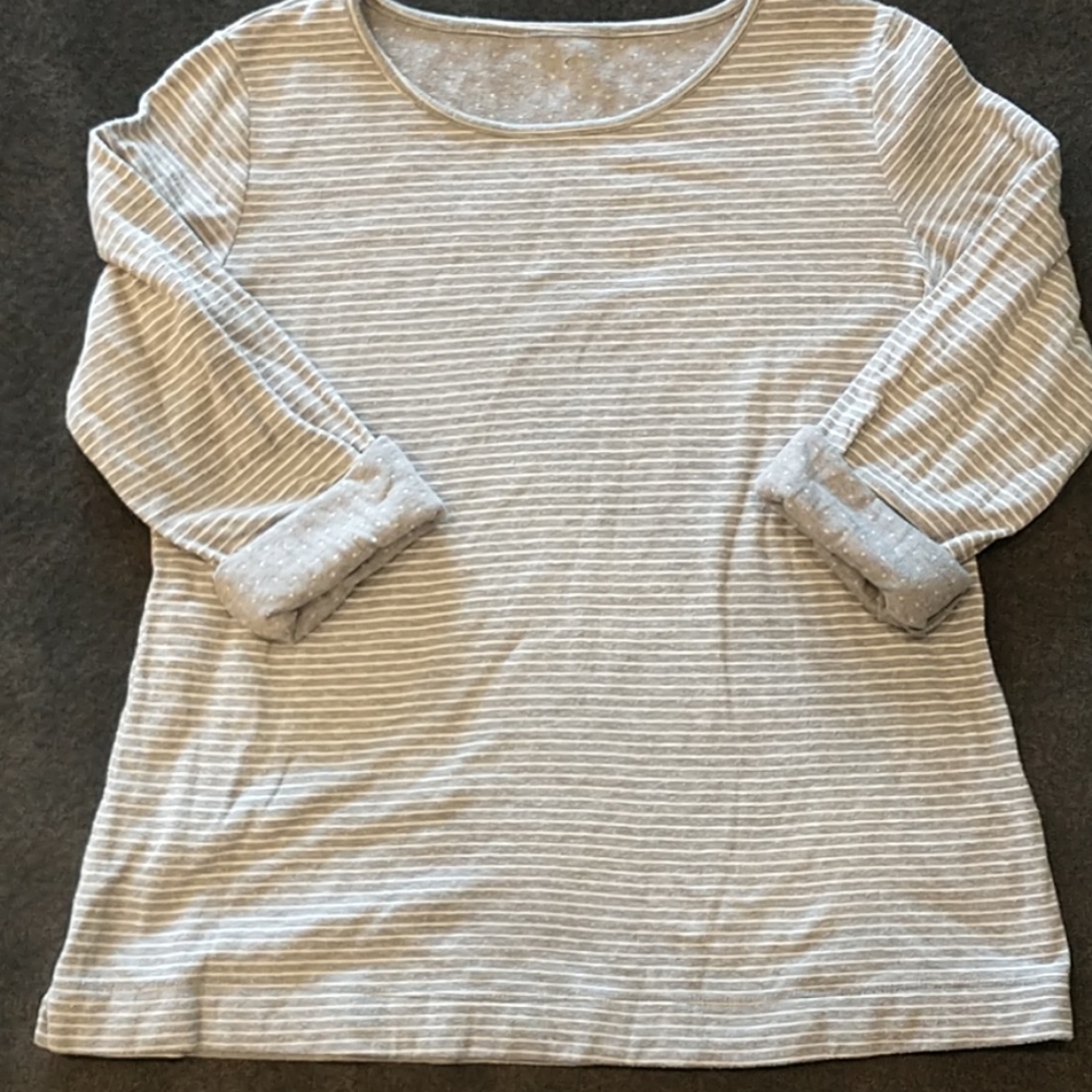 Super soft gray striped top